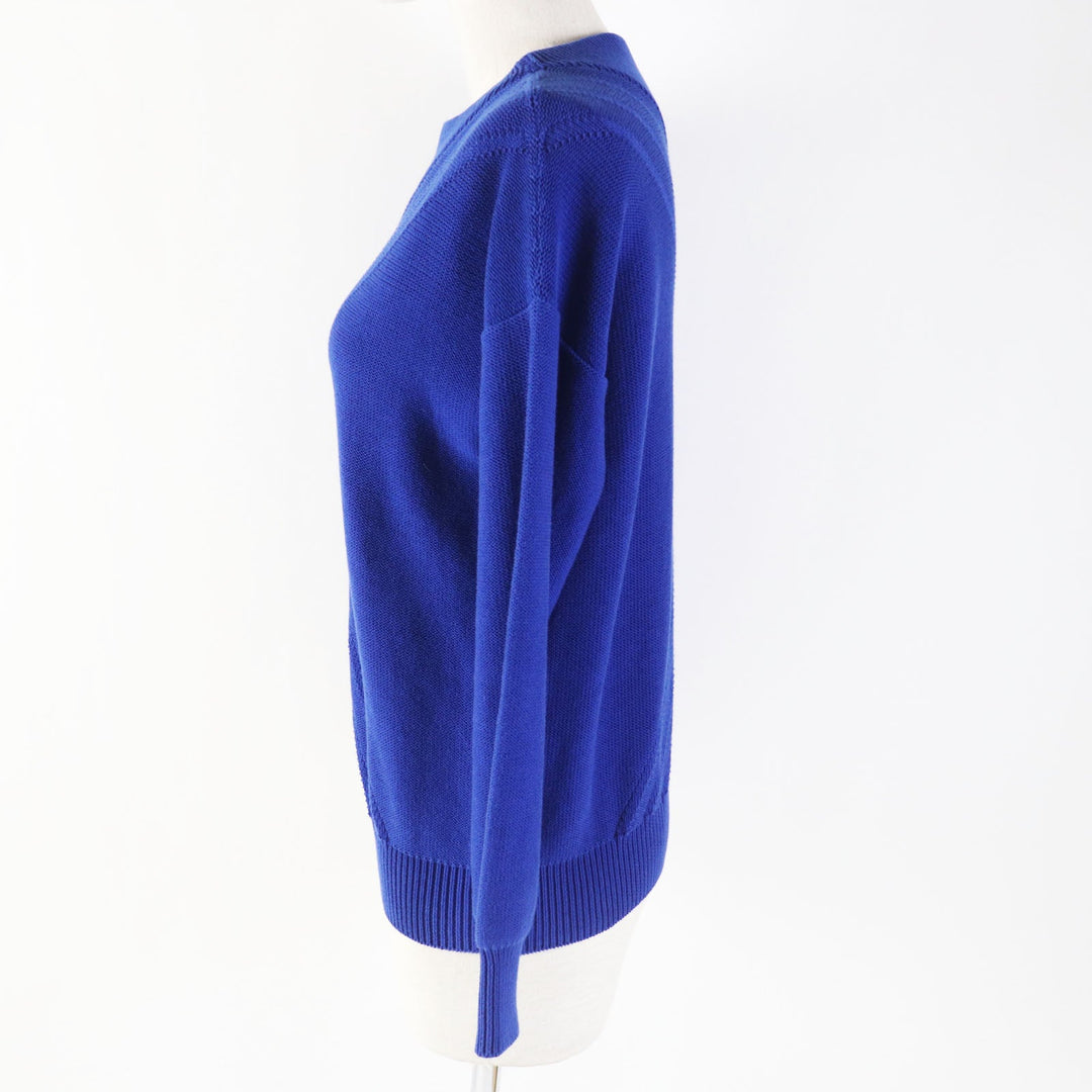 HERMES knit Main: 100% cotton blue Women 34 Used Authentic