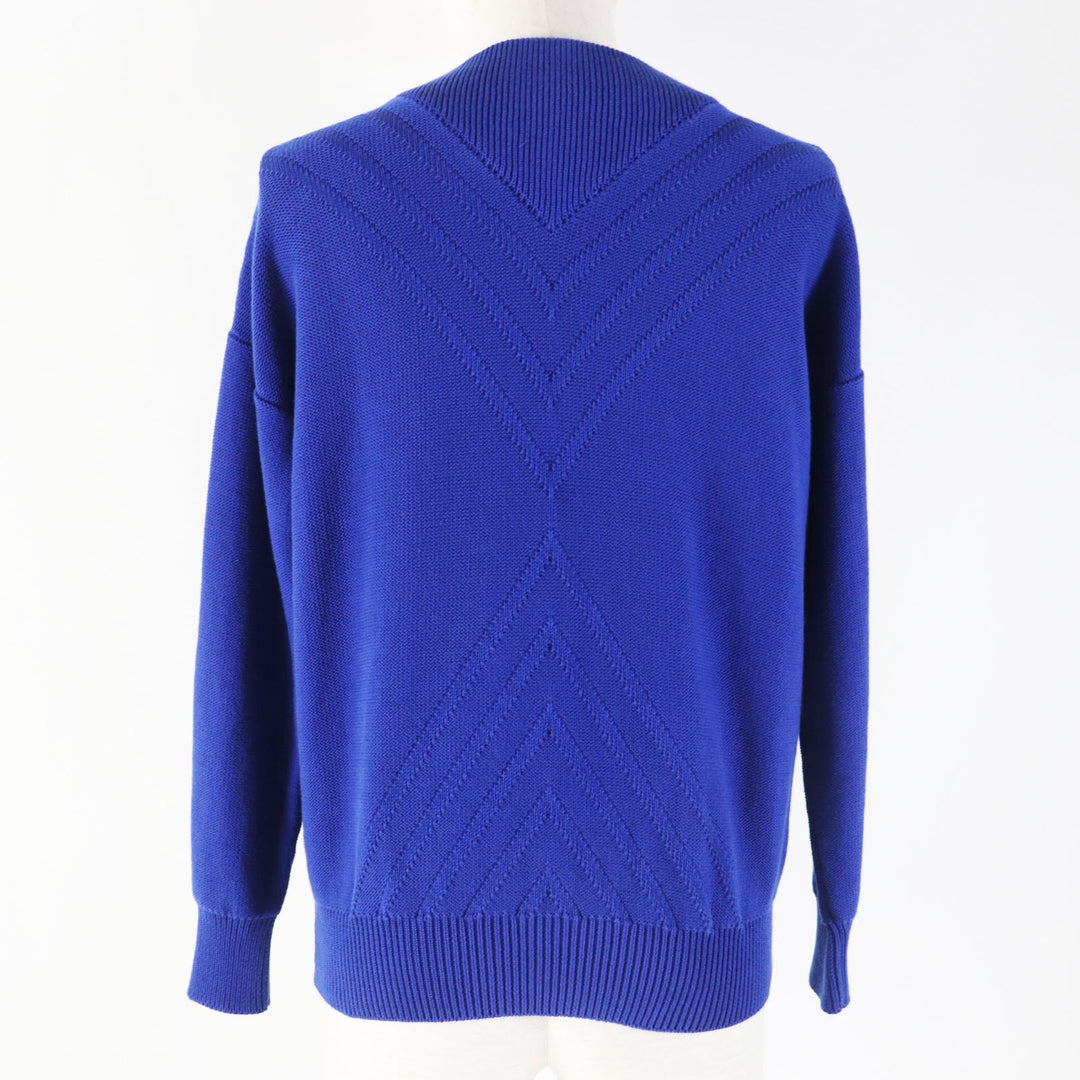 HERMES knit Main: 100% cotton blue Women 34 Used Authentic