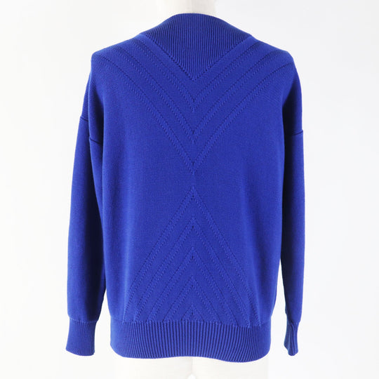 HERMES knit Main: 100% cotton blue Women 34 Used Authentic
