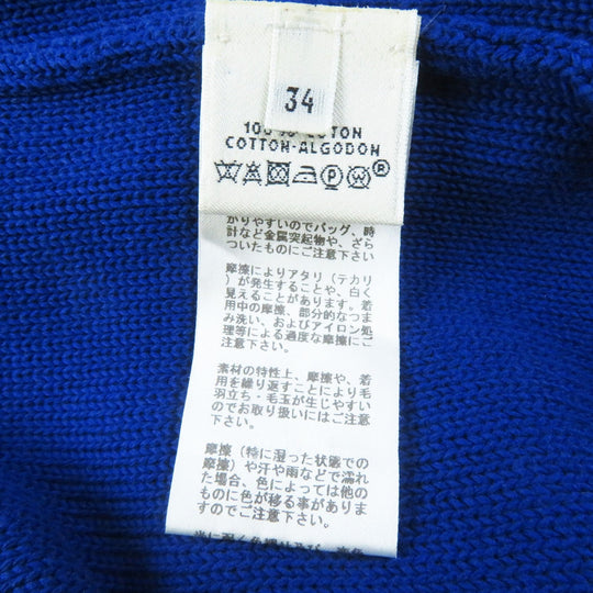 HERMES knit Main: 100% cotton blue Women 34 Used Authentic