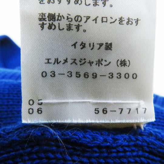 HERMES knit Main: 100% cotton blue Women 34 Used Authentic