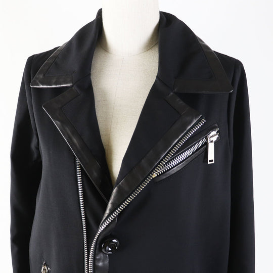 DSQUARED2 coat Outer: 98% wool, Outer: 2% polyurethane, Lining: 65% rayon, Lining: 35% polyester, Part: cowhide black Women 38 Used Authentic