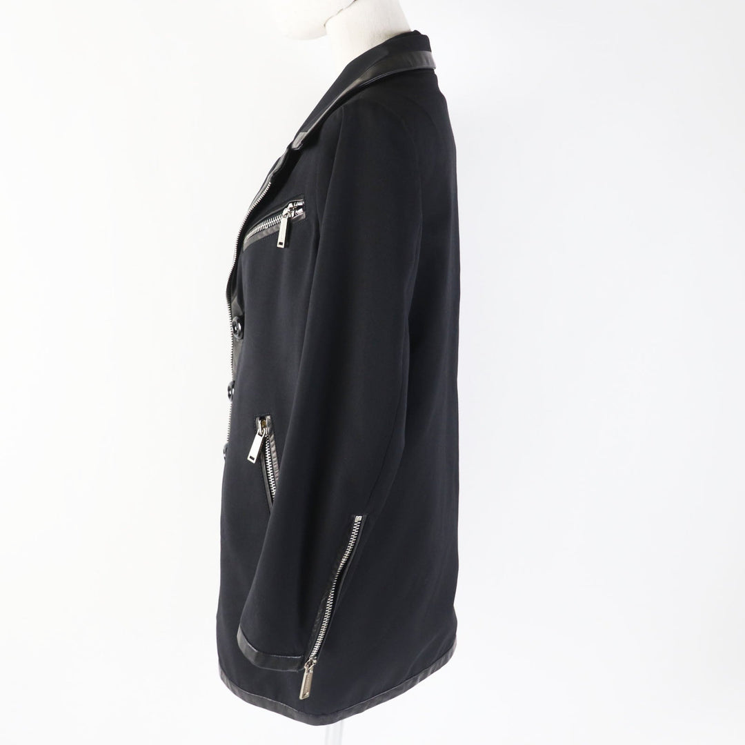 DSQUARED2 coat Outer: 98% wool, Outer: 2% polyurethane, Lining: 65% rayon, Lining: 35% polyester, Part: cowhide black Women 38 Used Authentic