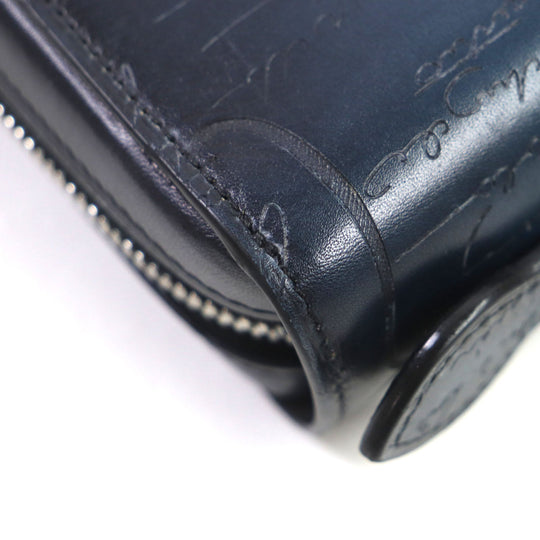 Berluti Clutch bag Main: Scritto leather Navy Itauba Wide mens Used Authentic
