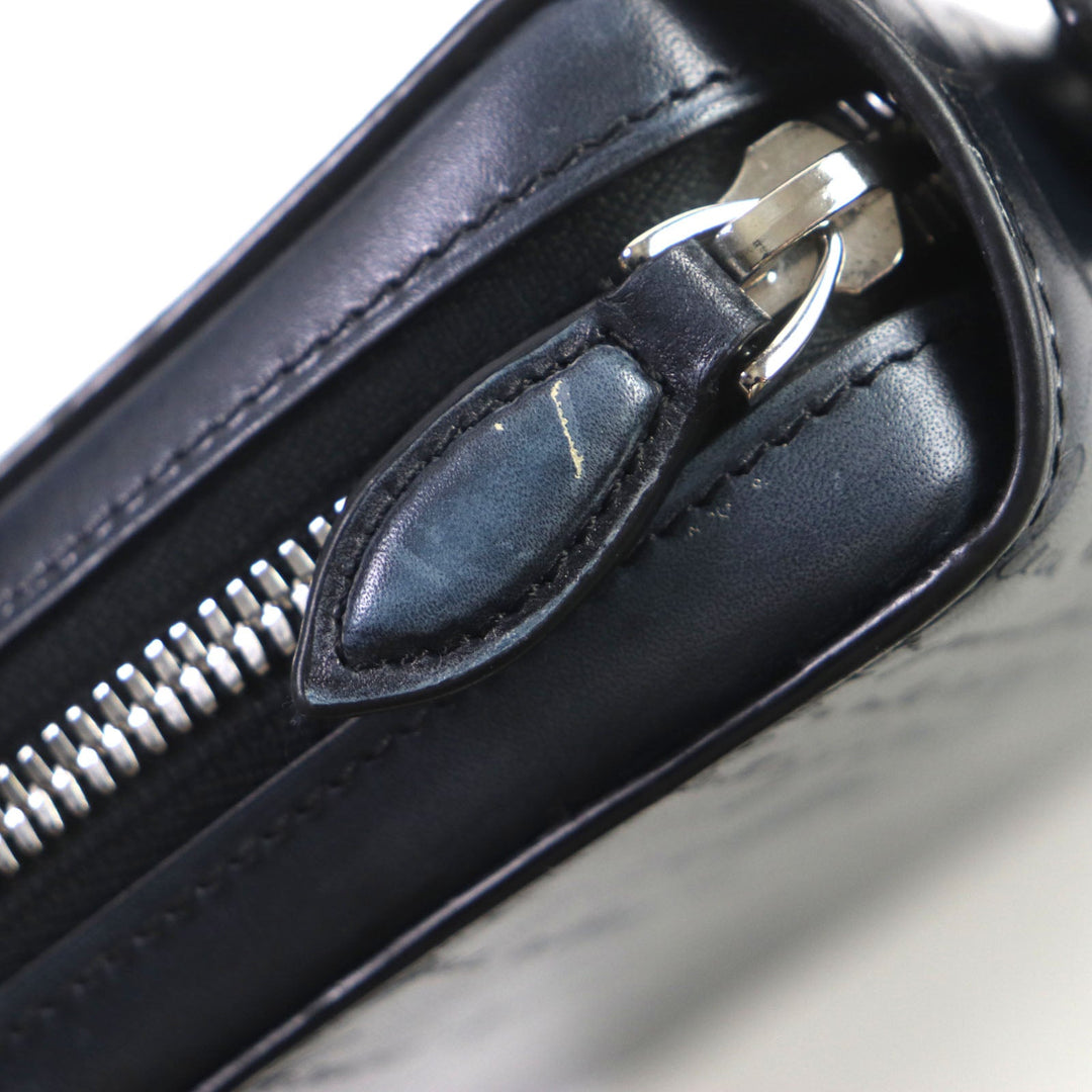 Berluti Clutch bag Main: Scritto leather Navy Itauba Wide mens Used Authentic