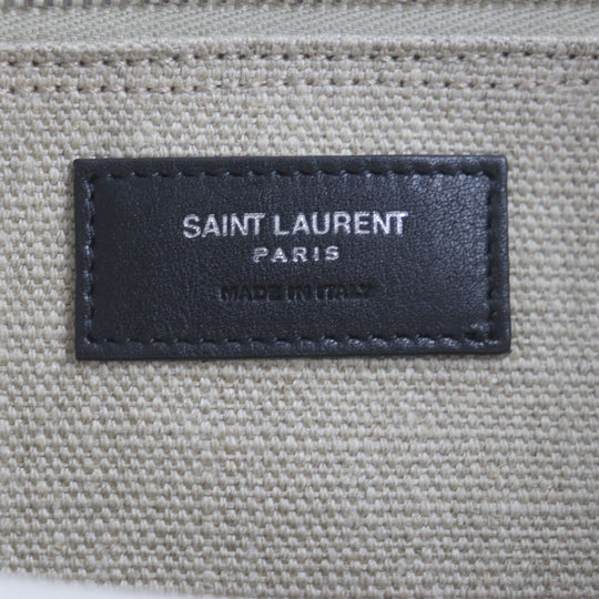 SAINT LAURENT PARIS Tote Bag 617481 Main: Canvas, Part: Leather Beige black RIVE GRIVE GAUHE mens Used Authentic