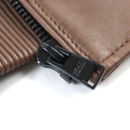 HUGO BOSS Bomber jacket 10238626 01 Outer: 100% lambskin, Lining: 100% nylon, Sleeve lining: 100% nylon Brown mens 48 Used Authentic