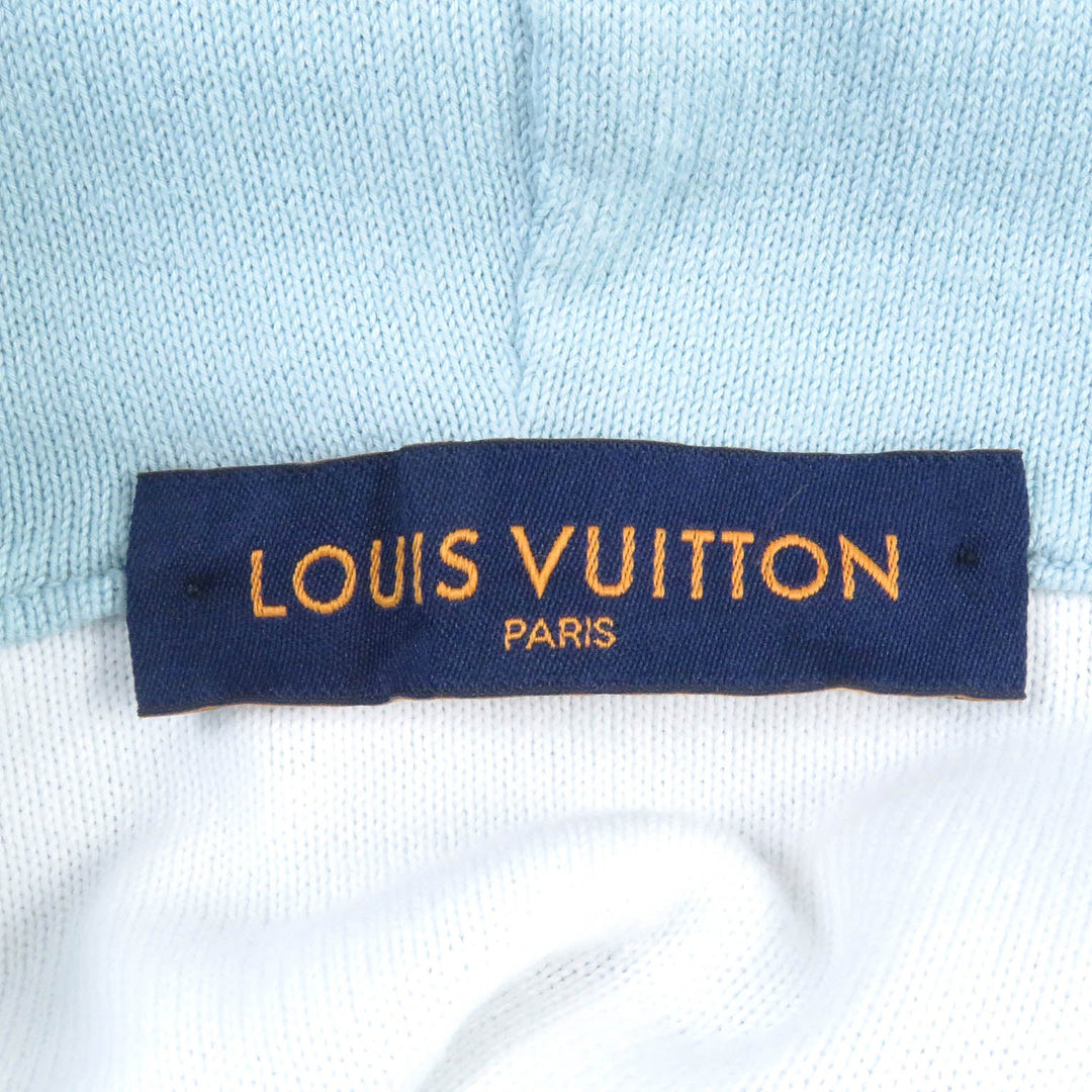 LOUIS VUITTON Hoodie Main: 100% cotton Light blue mens XL Used Authentic