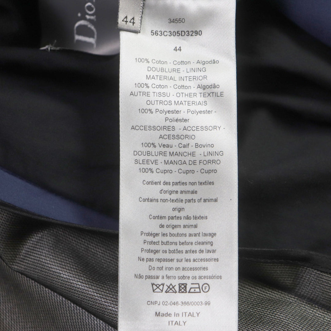 Dior HOMME Duffel coat 563C305D3290 Outer material: 100% cotton, Lining: 100% cotton, Part: 100% polyester, Leather part: 100% cowhide, Sleeve lining: 100% cupra Navy mens 44 Used Authentic