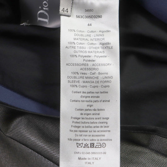 Dior HOMME Duffel coat 563C305D3290 Outer material: 100% cotton, Lining: 100% cotton, Part: 100% polyester, Leather part: 100% cowhide, Sleeve lining: 100% cupra Navy mens 44 Used Authentic