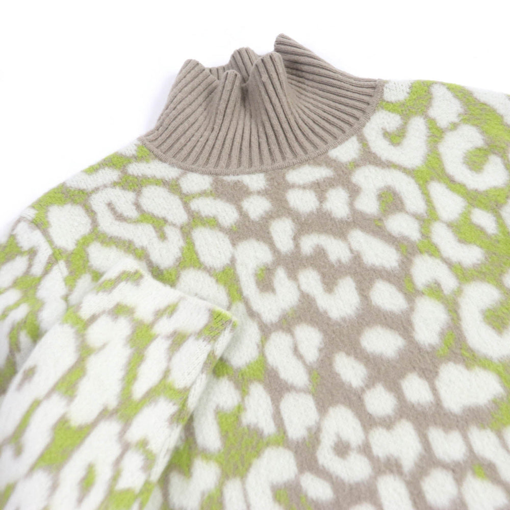 Dior HOMME knit 213M638AT426 Main: 100% cashmere Beige type Leopard Cashmere High Neck Sweater mens M Used Authentic