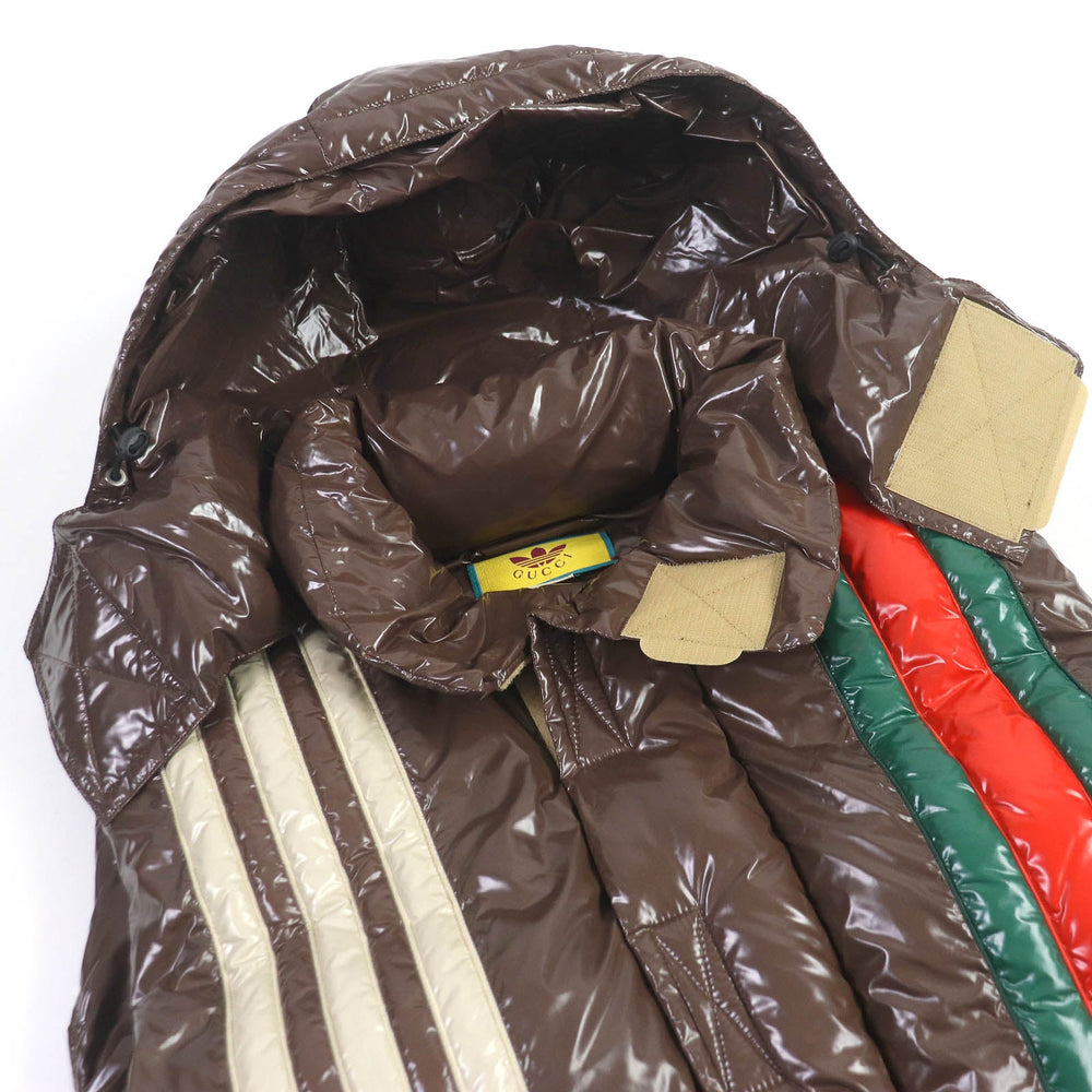 GUCCI Down vest 713715 Main: 100% nylon, Filling: 90% down, Filling: 10% feather, Partial: 100% polyester Brown mens 44 Used Authentic