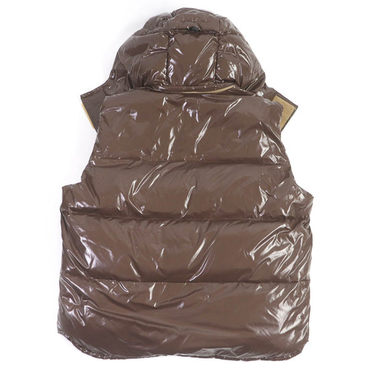 GUCCI Down vest 713715 Main: 100% nylon, Filling: 90% down, Filling: 10% feather, Partial: 100% polyester Brown mens 44 Used Authentic
