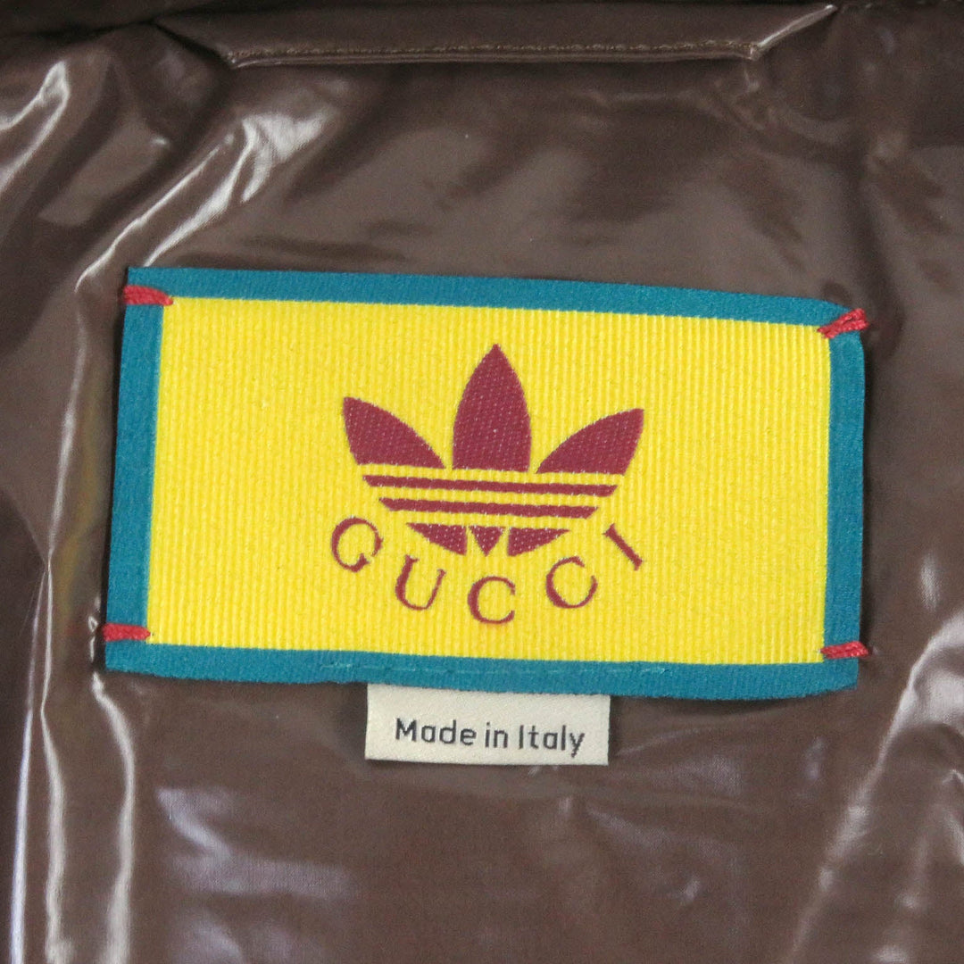 GUCCI Down vest 713715 Main: 100% nylon, Filling: 90% down, Filling: 10% feather, Partial: 100% polyester Brown mens 44 Used Authentic