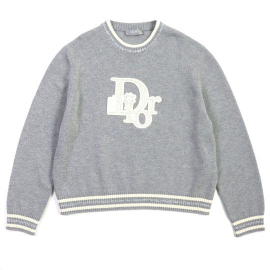 Dior HOMME sweater 313M660AT516 Main: 75% wool, Main: 25% cashmere, Part: 100% polyester gray DIOR BY ERL mens XXL Used Authentic