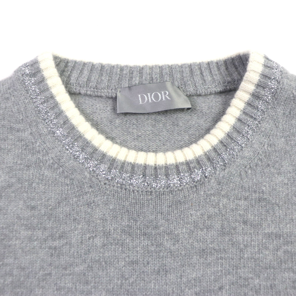 Dior HOMME sweater 313M660AT516 Main: 75% wool, Main: 25% cashmere, Part: 100% polyester gray DIOR BY ERL mens XXL Used Authentic