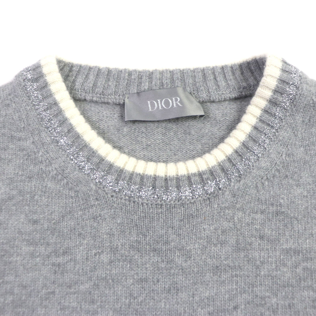 Dior HOMME sweater 313M660AT516 Main: 75% wool, Main: 25% cashmere, Part: 100% polyester gray DIOR BY ERL mens XXL Used Authentic