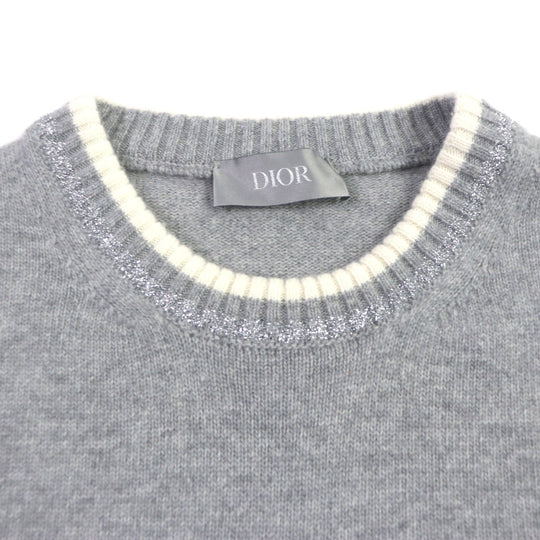 Dior HOMME sweater 313M660AT516 Main: 75% wool, Main: 25% cashmere, Part: 100% polyester gray DIOR BY ERL mens XXL Used Authentic