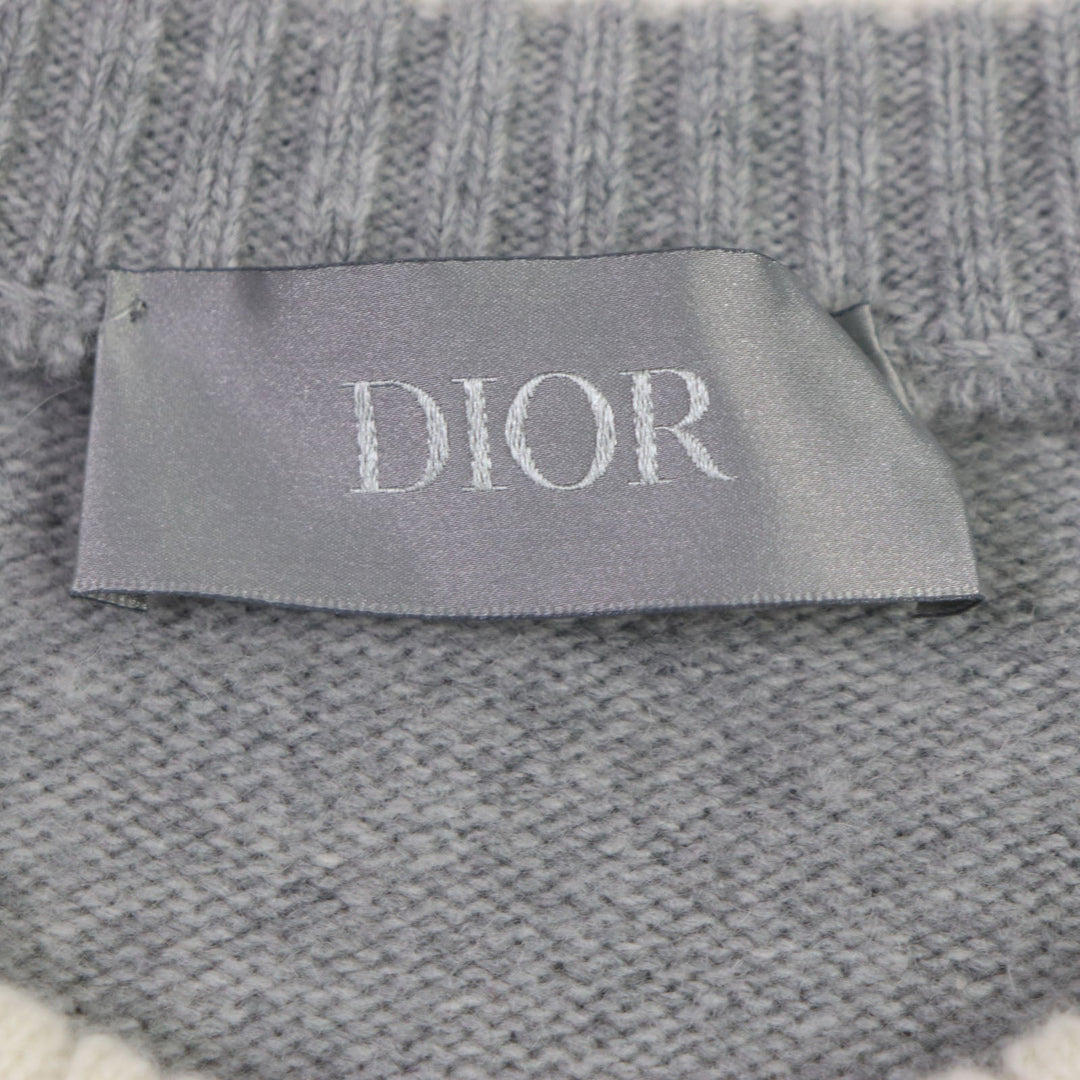 Dior HOMME sweater 313M660AT516 Main: 75% wool, Main: 25% cashmere, Part: 100% polyester gray DIOR BY ERL mens XXL Used Authentic