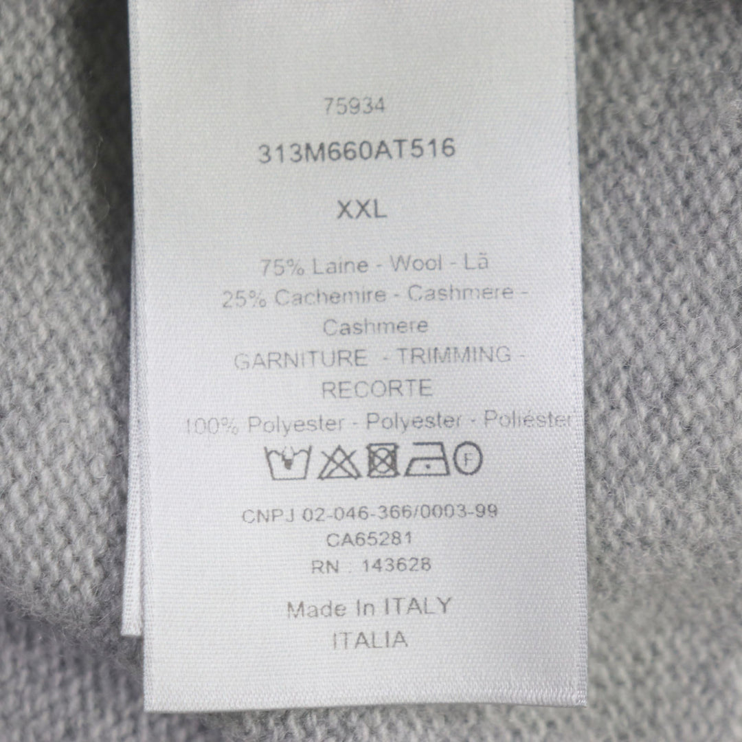 Dior HOMME sweater 313M660AT516 Main: 75% wool, Main: 25% cashmere, Part: 100% polyester gray DIOR BY ERL mens XXL Used Authentic