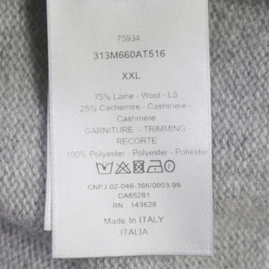 Dior HOMME sweater 313M660AT516 Main: 75% wool, Main: 25% cashmere, Part: 100% polyester gray DIOR BY ERL mens XXL Used Authentic
