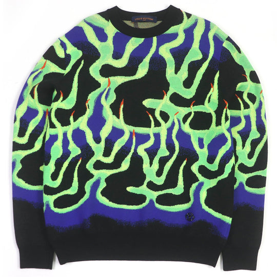 LOUIS VUITTON knit HNN11W Main: 100% wool multicolor mens M Used Authentic