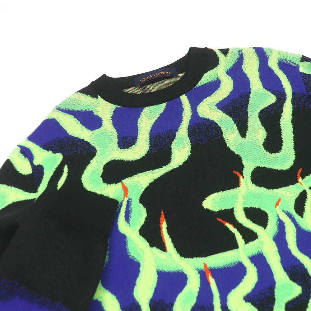 LOUIS VUITTON knit HNN11W Main: 100% wool multicolor mens M Used Authentic