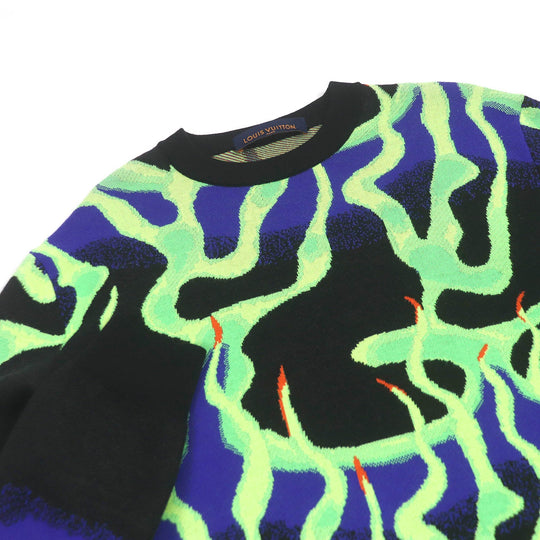 LOUIS VUITTON knit HNN11W Main: 100% wool multicolor mens M Used Authentic