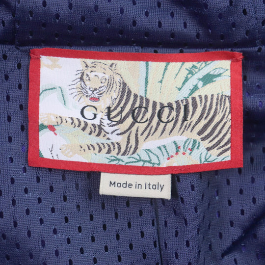 GUCCI Track jacket 683516 Main: 55% polyester, Main: 45% cotton, Part: 93% polyester, Part: 5% nylon, Part: 2% polyurethane blue beige red TIGER mens XS Used Authentic
