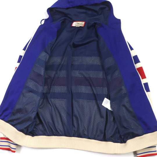 GUCCI Track jacket 683516 Main: 55% polyester, Main: 45% cotton, Part: 93% polyester, Part: 5% nylon, Part: 2% polyurethane blue beige red TIGER mens XS Used Authentic