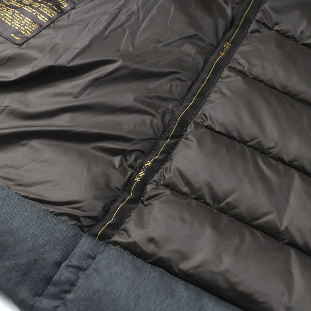 MOORER Down jacket Outer material: 98% polyester, 2% polyurethane, 52% wool, 27% rayon, 21% nylon gray OREGON-JE mens 44 Used Authentic