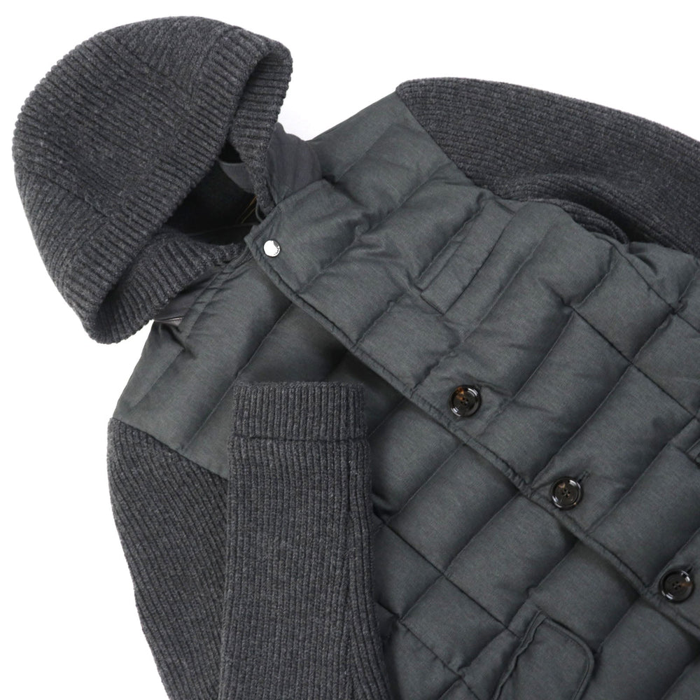 MOORER Down jacket Outer material: 98% polyester, 2% polyurethane, 52% wool, 27% rayon, 21% nylon gray OREGON-JE mens 44 Used Authentic