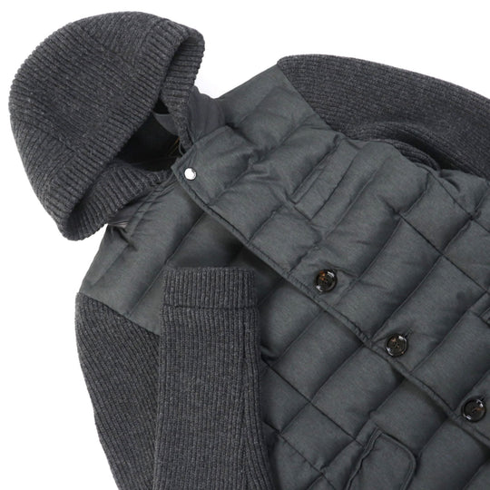 MOORER Down jacket Outer material: 98% polyester, 2% polyurethane, 52% wool, 27% rayon, 21% nylon gray OREGON-JE mens 44 Used Authentic