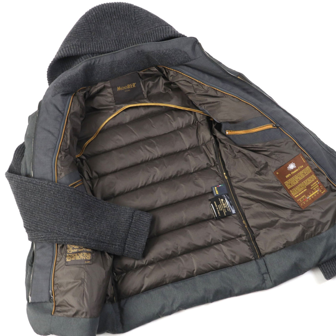 MOORER Down jacket Outer material: 98% polyester, 2% polyurethane, 52% wool, 27% rayon, 21% nylon gray OREGON-JE mens 44 Used Authentic