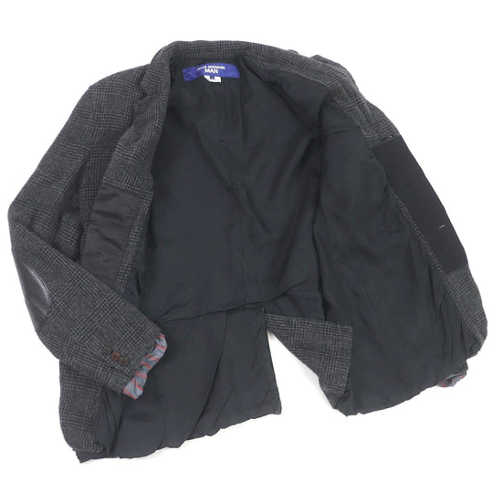 eYe COMME des GARCONS JUNYA WATANABE MAN tailored jacket WL-J009 Outer: 90% wool, Outer: 10% nylon, Lining: 100% cupra, Part: synthetic leather, Part: 50% polyester gray mens L Used Authentic