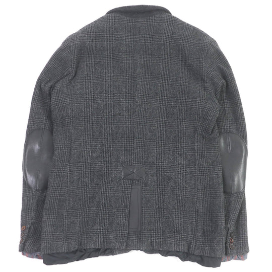 eYe COMME des GARCONS JUNYA WATANABE MAN tailored jacket WL-J009 Outer: 90% wool, Outer: 10% nylon, Lining: 100% cupra, Part: synthetic leather, Part: 50% polyester gray mens L Used Authentic