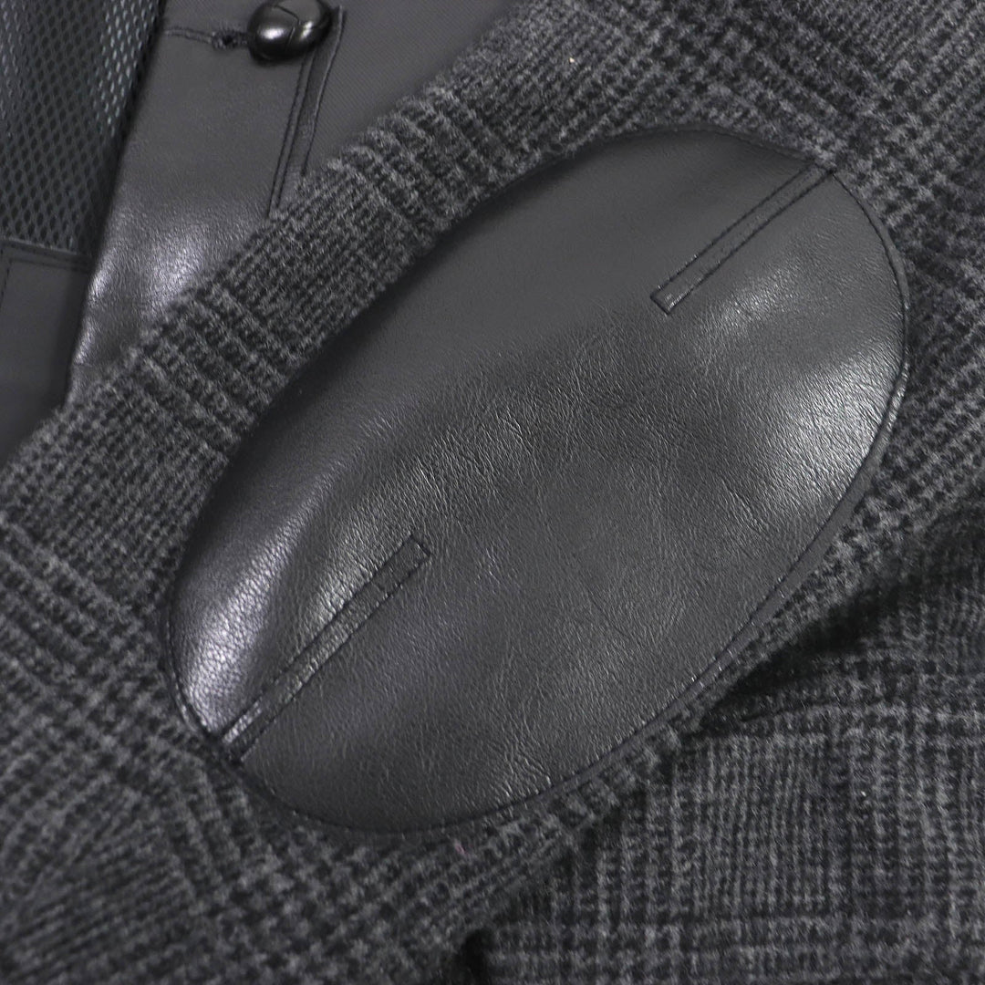 eYe COMME des GARCONS JUNYA WATANABE MAN tailored jacket WL-J009 Outer: 90% wool, Outer: 10% nylon, Lining: 100% cupra, Part: synthetic leather, Part: 50% polyester gray mens L Used Authentic