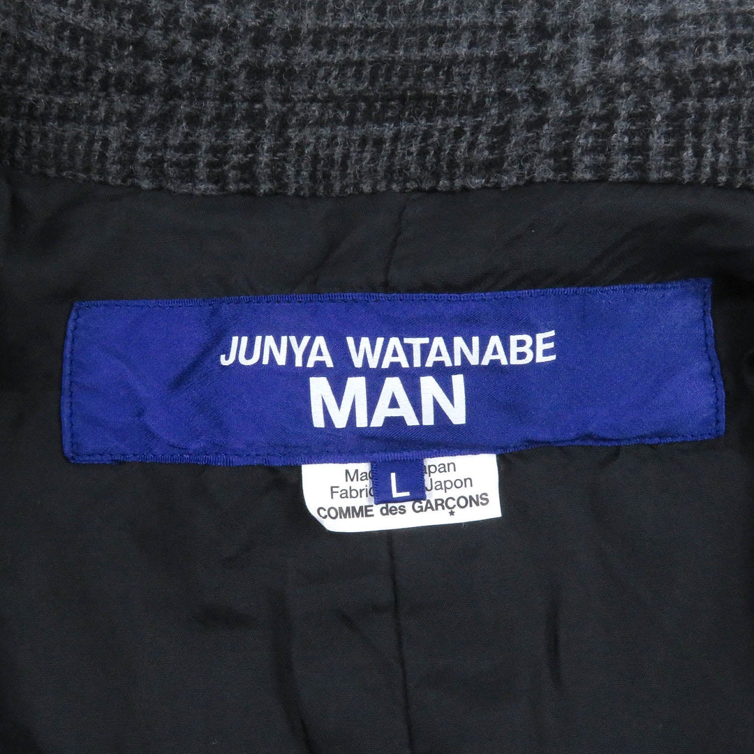 eYe COMME des GARCONS JUNYA WATANABE MAN tailored jacket WL-J009 Outer: 90% wool, Outer: 10% nylon, Lining: 100% cupra, Part: synthetic leather, Part: 50% polyester gray mens L Used Authentic