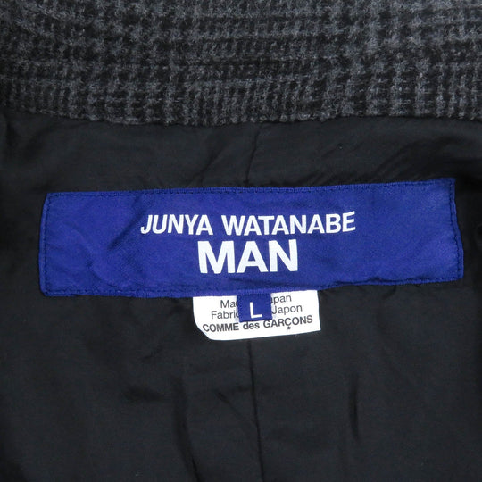 eYe COMME des GARCONS JUNYA WATANABE MAN tailored jacket WL-J009 Outer: 90% wool, Outer: 10% nylon, Lining: 100% cupra, Part: synthetic leather, Part: 50% polyester gray mens L Used Authentic
