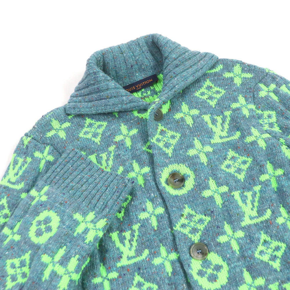 LOUIS VUITTON cardigan HMN83W Main: 76% wool, 24% polyamide Blue type mens S Used Authentic