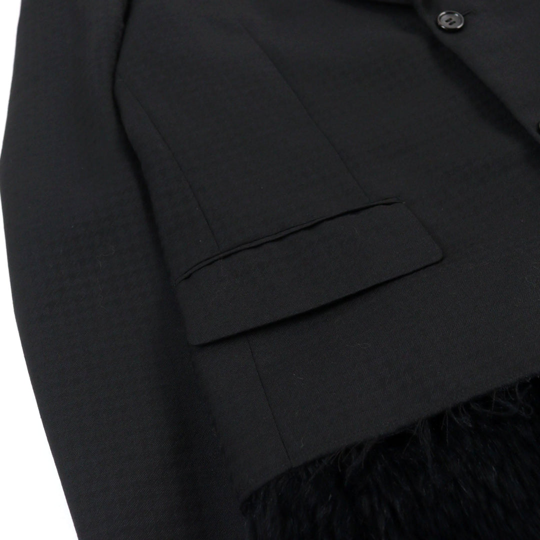COMME des GARCONS HOMME PLUS coat PL-J029 Main: 100% wool, Lining: 100% cupra, Part: 100% acrylic, Part: 55% acrylic, Part: 45% polyester black Faux fur docking tailored coat mens M Used Authentic