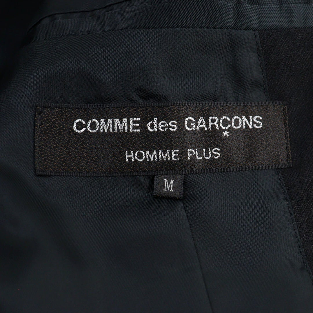 COMME des GARCONS HOMME PLUS coat PL-J029 Main: 100% wool, Lining: 100% cupra, Part: 100% acrylic, Part: 55% acrylic, Part: 45% polyester black Faux fur docking tailored coat mens M Used Authentic