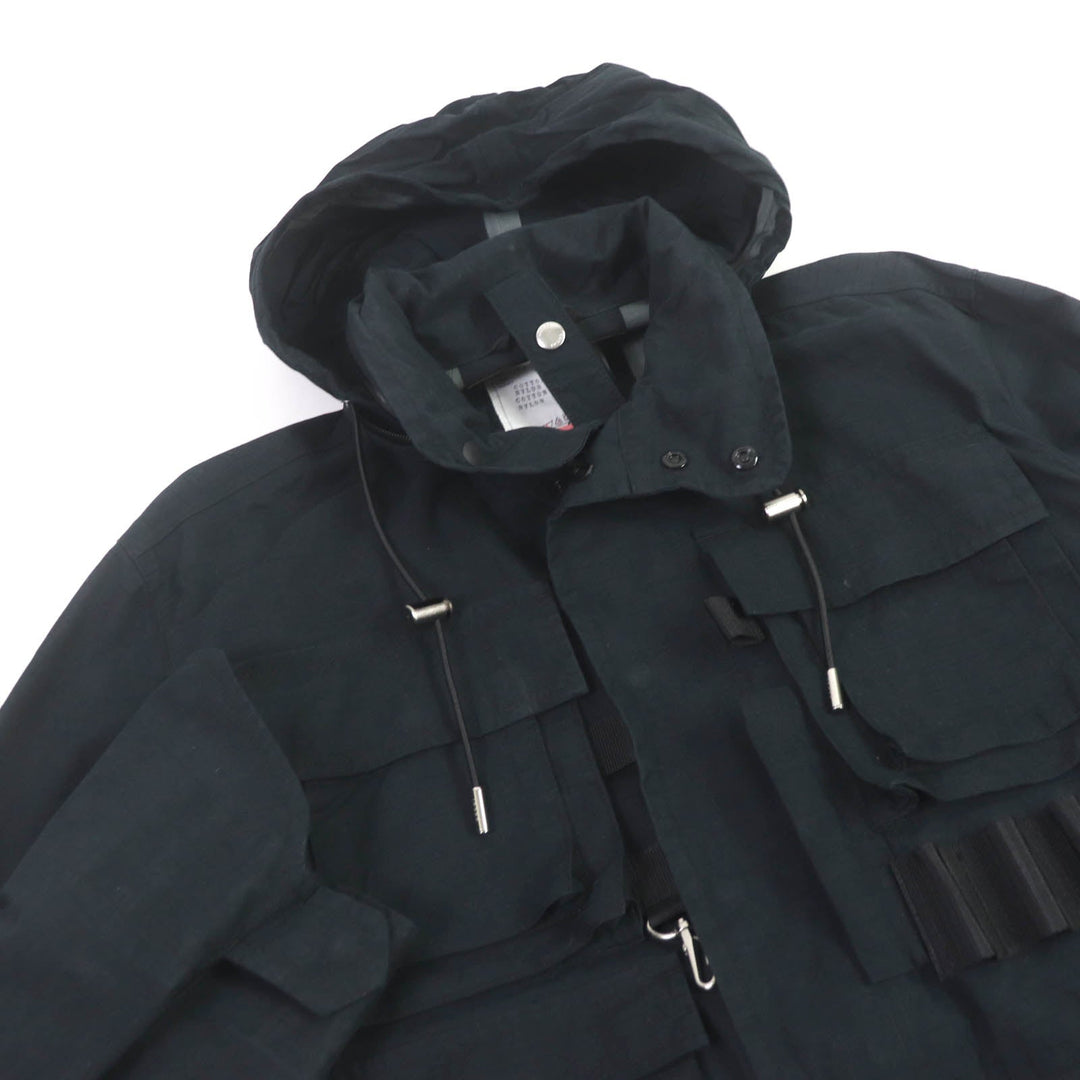 Sacai Military coat 23-03186M Main: 68% cotton, Main: 32% nylon, Part: 60% cotton, Part: 40% nylon, Part: 100% nylon black Olmetex Rip Stop Blouson mens 1 Used Authentic