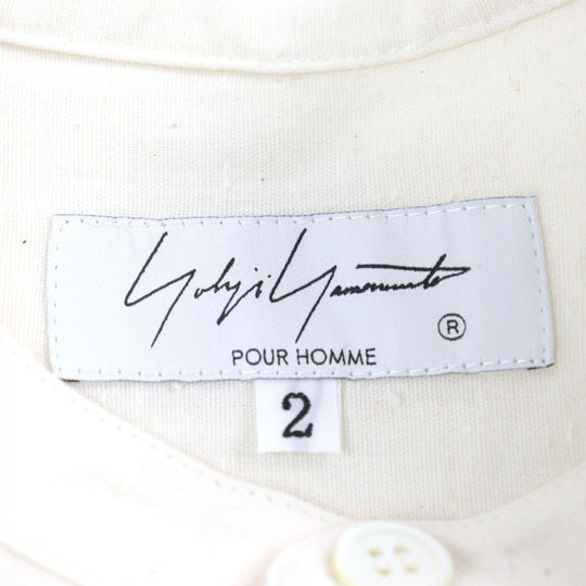 Yohji Yamamoto POUR HOMME Long sleeve shirt HZ-B28-046 Main: 100% cotton natural mens 2 Used Authentic