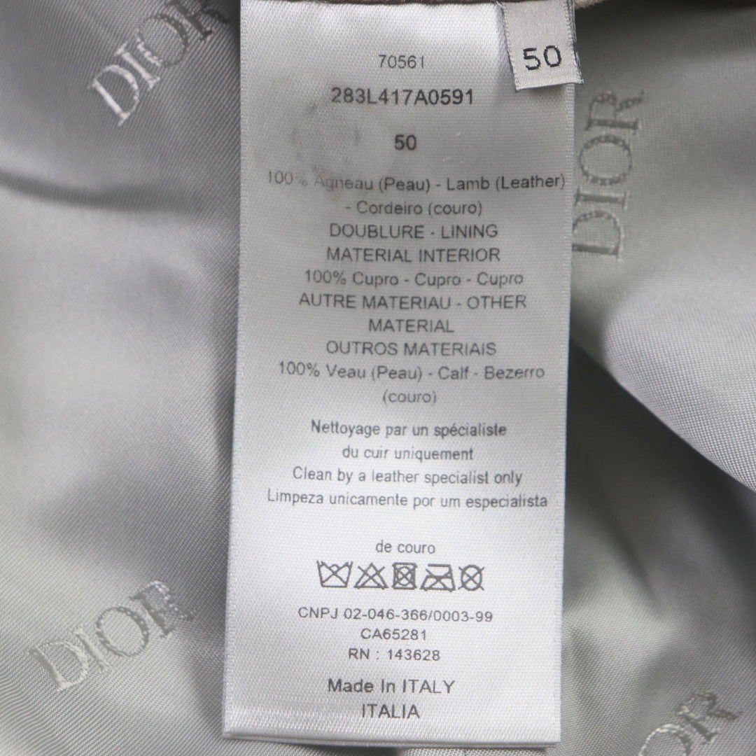 Dior HOMME leather jacket 283L417A0591 Outer: 100% sheepskin, Lining: 100% cupra, Part: 100% cowhide beige mens 50 Used Authentic