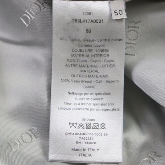 Dior HOMME leather jacket 283L417A0591 Outer: 100% sheepskin, Lining: 100% cupra, Part: 100% cowhide beige mens 50 Used Authentic