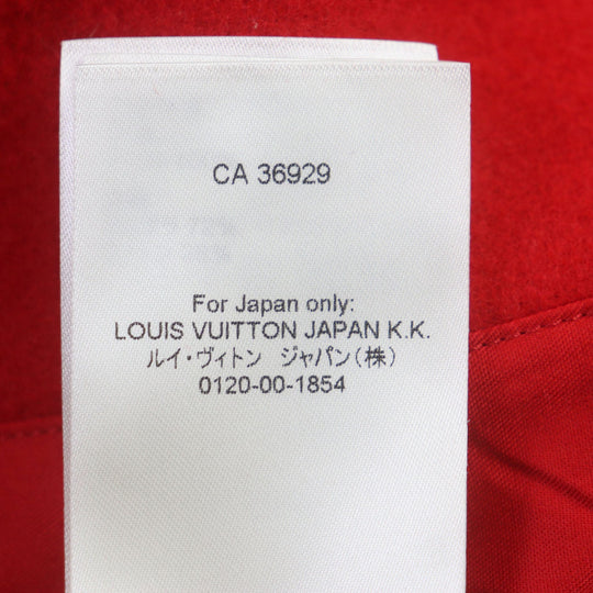 LOUIS VUITTON Jacket HOL31E Main: Cowhide, Main: 100% wool, Lining: 72% cupra, 28% cotton Red white mens 58 Used Authentic