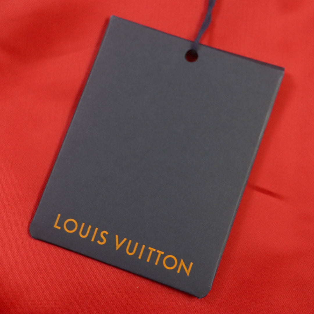 LOUIS VUITTON Jacket HOL31E Main: Cowhide, Main: 100% wool, Lining: 72% cupra, 28% cotton Red white mens 58 Used Authentic