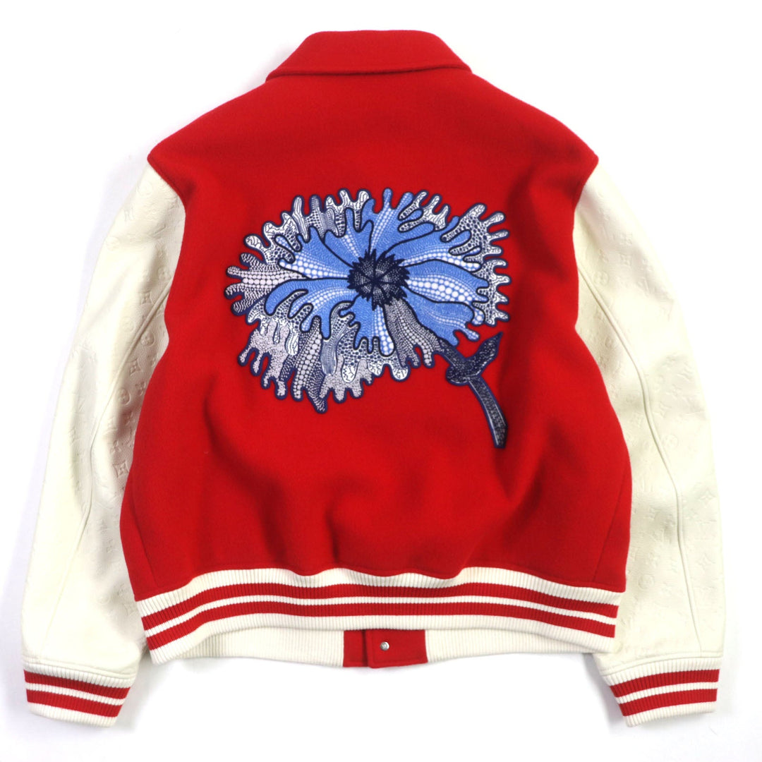 LOUIS VUITTON Jacket HOL31E Main: Cowhide, Main: 100% wool, Lining: 72% cupra, 28% cotton Red white mens 58 Used Authentic