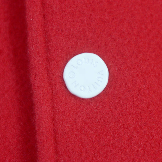 LOUIS VUITTON Jacket HOL31E Main: Cowhide, Main: 100% wool, Lining: 72% cupra, 28% cotton Red white mens 58 Used Authentic
